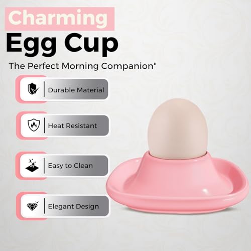 Soft Boiled Egg Cups (4 Pack / Square Style, Pink)