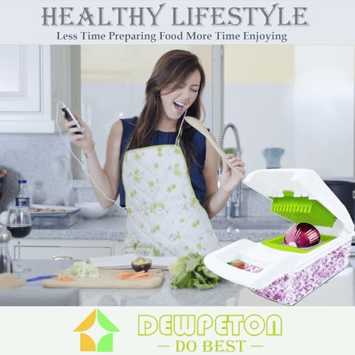 Vegetable Chopper Mandoline Slicer Home Kitchen Appliance Essential Gadget (White)