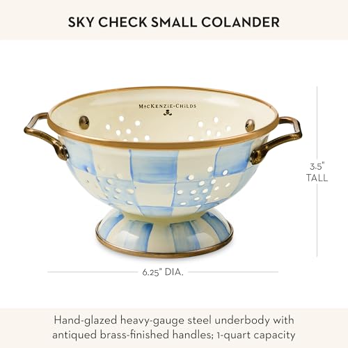 Enamel Colander (Small / Sky Check)