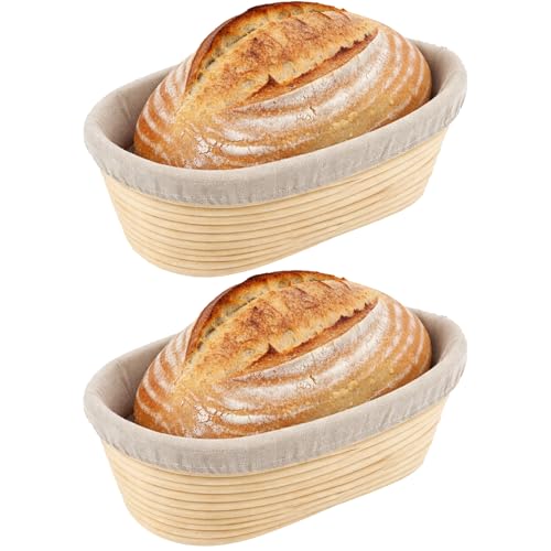2 Pack Oval Banneton Proofing Basket Set (2 Count)