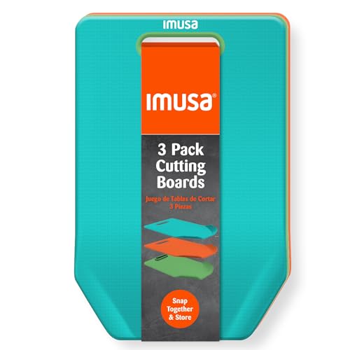 IMUSA Cutting Board Set (3PK Nesting (Teal, Orange, Lime Green))