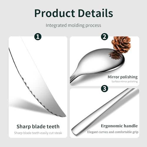 20 Piece Silverware Set for 4 with Steak Knives