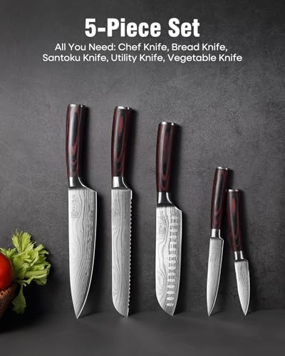 Knife Set 5PCS Kitchen Knife Set without Block