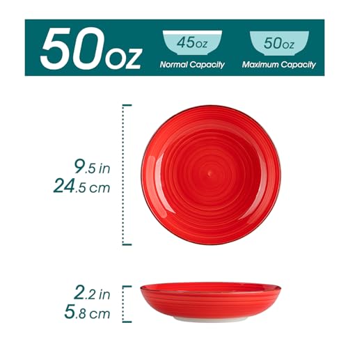 Bonita Pasta Bowls Set of 6 (Warm Color / 50 Oz)