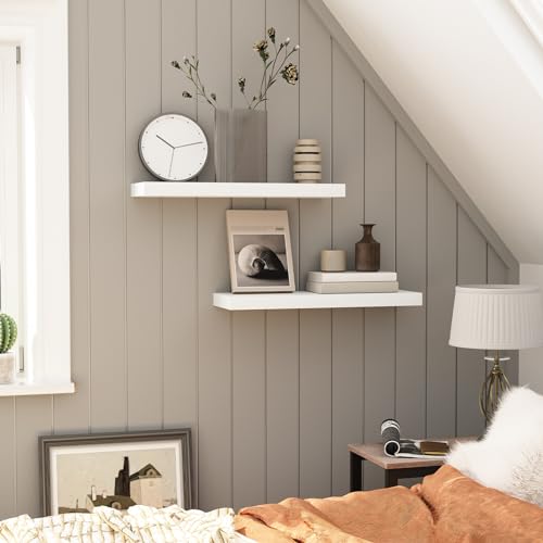 Floating Shelves for Wall (White / 23.6 Inches)