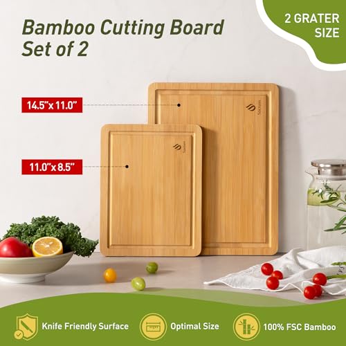 2 Piece Bamboo Cutting Board Set (2-Piece / Natural)