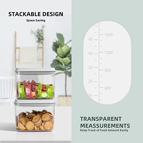 8 Piece Set of Pop Airtight Food Storage Containers with Lids Stackable Containers for Kitchen Pantry Organization Ideal for Cereal Snacks Flour Sugar Coffee and Spaghetti (8 Pcs Set)