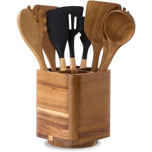 Wood Utensil Holder for Kitchen Counter