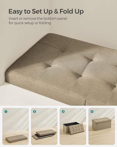30 Inches Storage Ottoman (Camel Brown / 15"D x 30"W x 15"H (with Flipping Lid))
