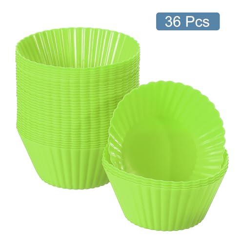 36Pcs Silicone Cupcake Liners (Green / 2")
