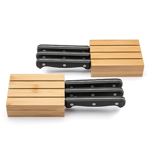 Premium Bamboo Knife Block Inserts (Natural / 3 Slot)