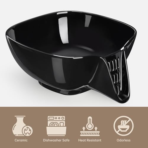 Ceramic Food Strainer with Integrated Drain Spout