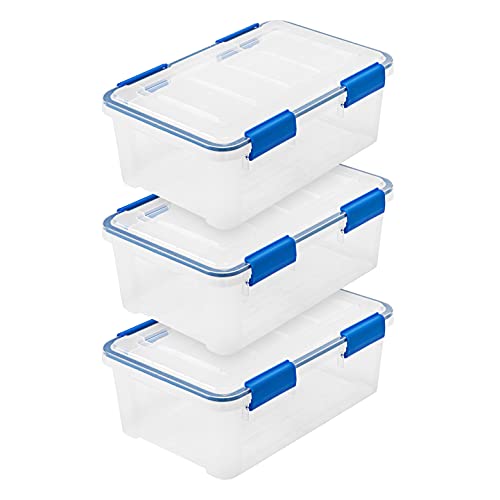 3 Pack 16 Qt Storage Bins with Gasket Lids (16 Qt. - 3 Pack)