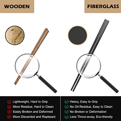 10 Pairs Fiberglass Chopsticks (Black Cherry-10 Pairs)
