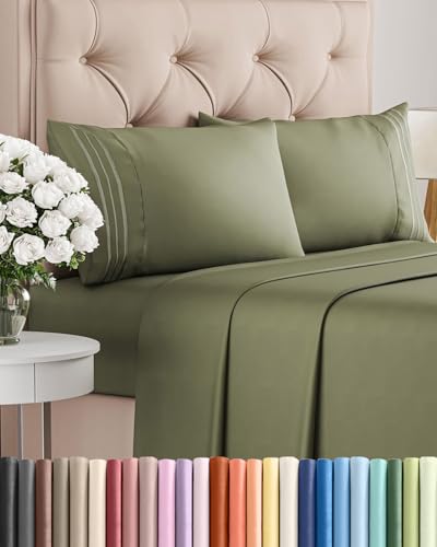 Cal King Size 4 Piece Sheet Set (15 - Sage Green / California King)