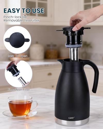 74oz Thermal Coffee Carafe with Infuser (Dark Black / 74.4 Ounces)