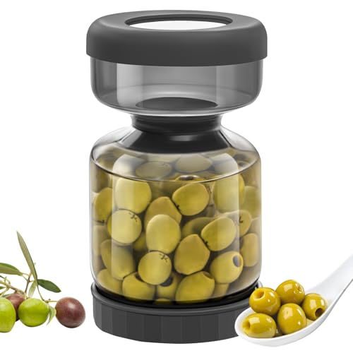 Pickle Jar with Strainer Flip (34oz Smoky Grey Pickle jar)