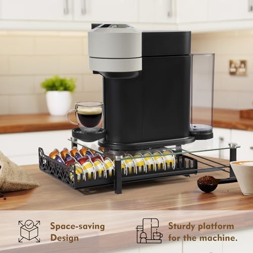 Crystal Tempered Glass Coffee Pod Drawer Organizer