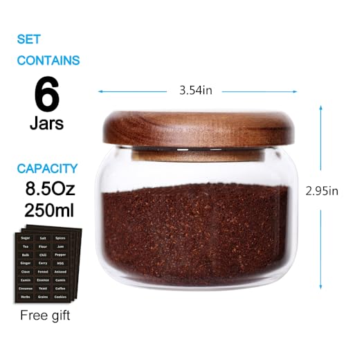 Kitchen Canisters Set of 6 (6set Mini Acacia Lids)
