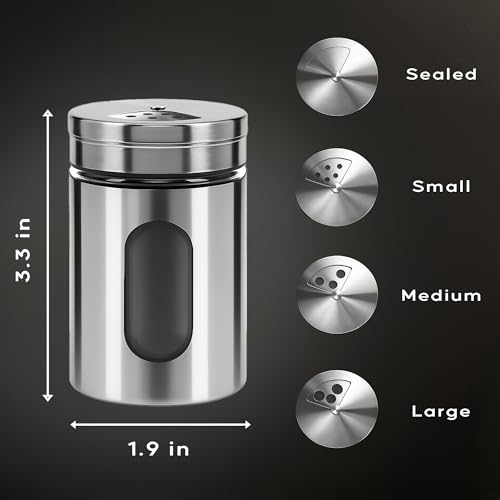 4 Piece Salt and Pepper Shakers Set (Silver)