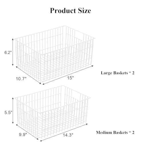 Upright Freezer Organizer Bins Metal Wire Storage Container Basket