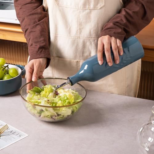 Sweejar Large Ceramic Olive Oil Dispenser Bottle (Fog Blue / 24 oz, Set of 1)