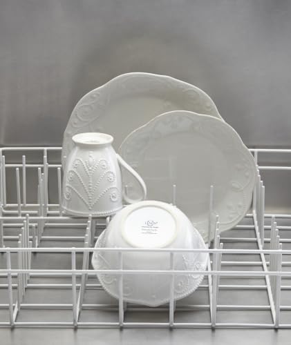 French Perle White Stoneware 16 (16-Piece Dinnerware Set)