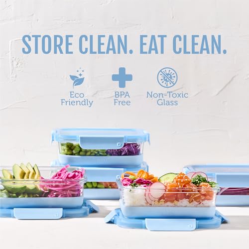 Duraglass Refresh 3.4 Cup Meal Prep Containers (Halogen Blue with Boot / 3.4 Cup)