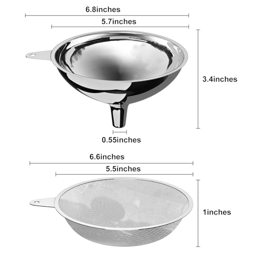 Stainless Steel Large Funnel with Filter