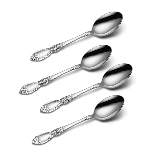 Wordsworth Dinner Spoons Silverware Set for 4 (Service for 4 / Dinner Spoons, Set of 4)