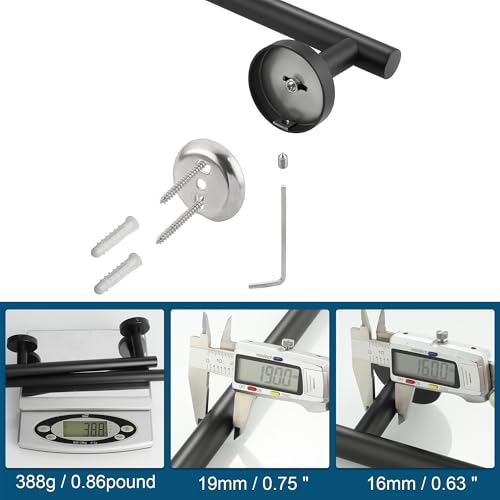 Towel Racks for Bathroom 29 Inch (Matte Black / 31.5" (29" Hanging Length))