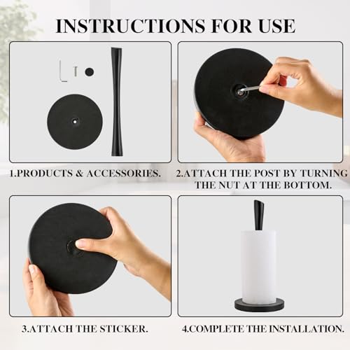 Stainless Steel Paper Towel Holder (Black Stainless Steel)