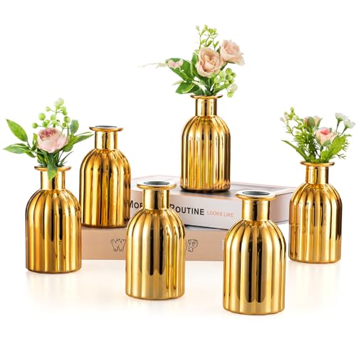 Gold Glass Bud Vases (Style 2)