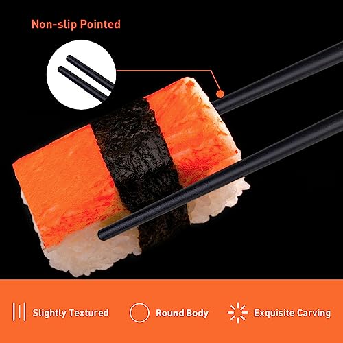 5 Pairs Premium Reusable Chopsticks Gift Set (Golden)