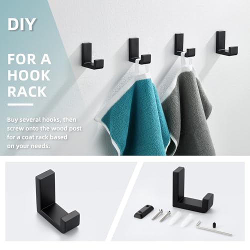 Towel Hook for Bathroom (1 Pack / Matte Black)