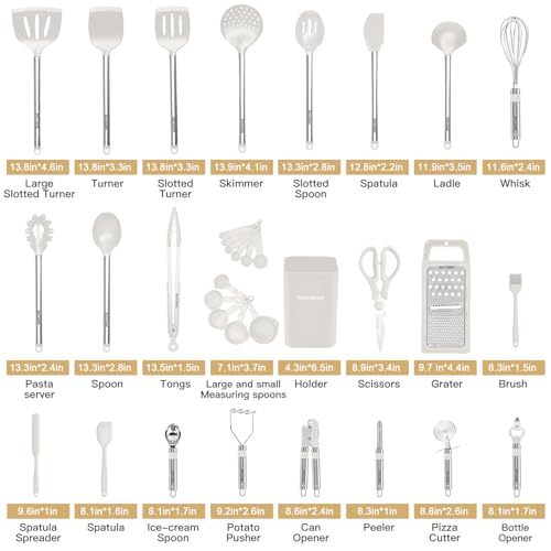 Kitchen Utensil Set (Cream White)