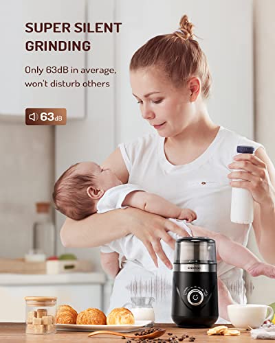 Electric Super Silent Blade Coffee Grinder (Black / 1 Bowl)