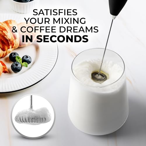 Zulay Premium Gift Milk Frother Set (Heritage Black / Gift Box Frother)