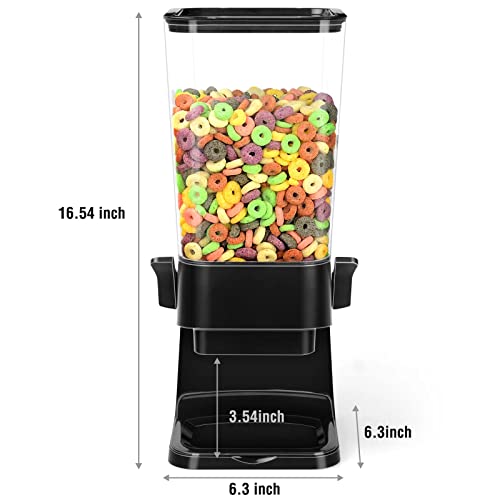 Cereal Dispenser Countertop 2 Pack 5.5 Qt Large Cereal Storage Container (D:Black & 2pack / A(Upgrade Materials))