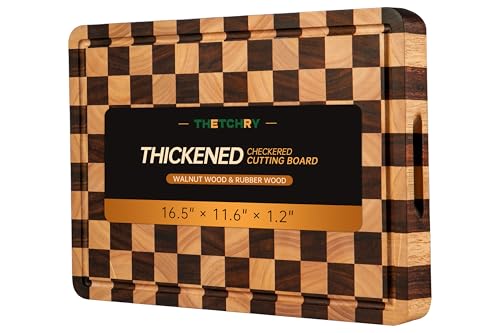 Cutting Boards for Kitchen (Checkered / 16.5"L x 11.6"W)