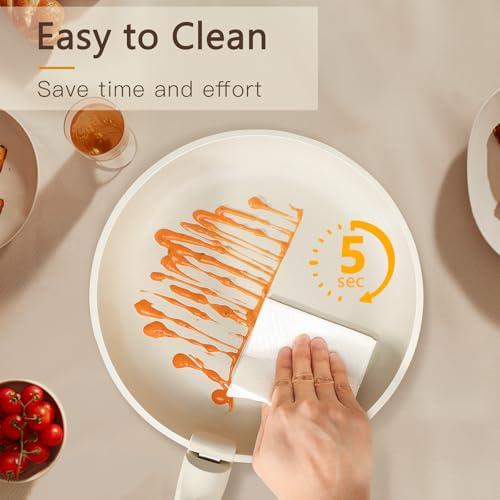 Ceramic Pots and Pans Set Non Stick (White / 15PCS 01)