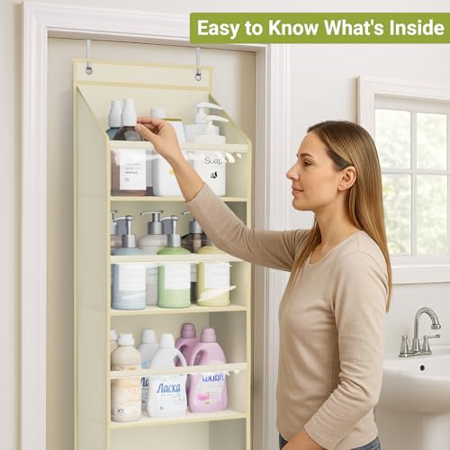 2 Pack Over the Door Organizer (2 Packs / Light Beige)