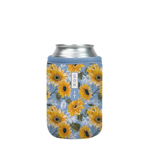 CanSok Sleeve for Beer & Soda Insulated Neoprene Cover (Sunflower Skies / 12oz Can Sleeve)