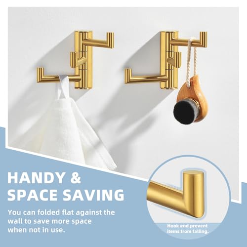 Brushed Gold Towel Hook (2 Pack / Brushed Gold)