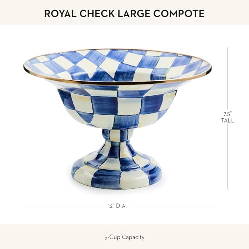Enamel Compote (Large / Royal Check)
