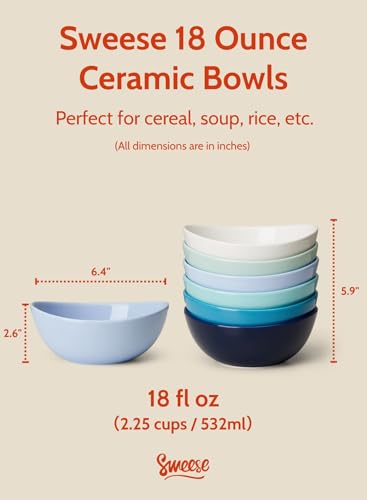 18 oz Medium Porcelain Bowls (6 Count)
