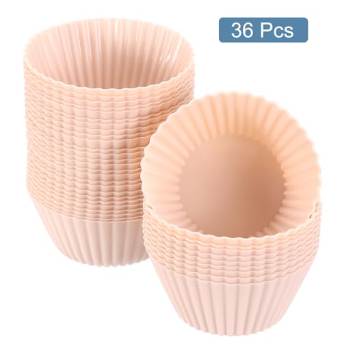 36Pcs Silicone Cupcake Liners (Nordic Pink / 2.8")