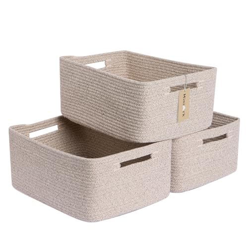 Large Storage Baskets for Shelves (3pcs-L17×W13×H7.5" / Natural)