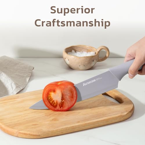 Knife Set 13 Pieces Kitchen Knives Set with Healthy Anti (Morandi)