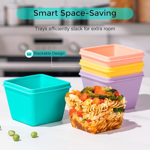 1 Cup Silicone Freezer Molds with Lids (Cotton Candy / 4x 1-Cup)